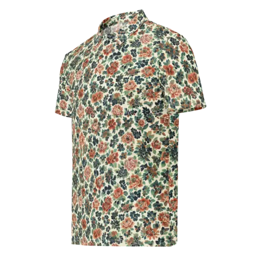 Twilight Rose Garden on a Men's Slim Fit Polo Shirt