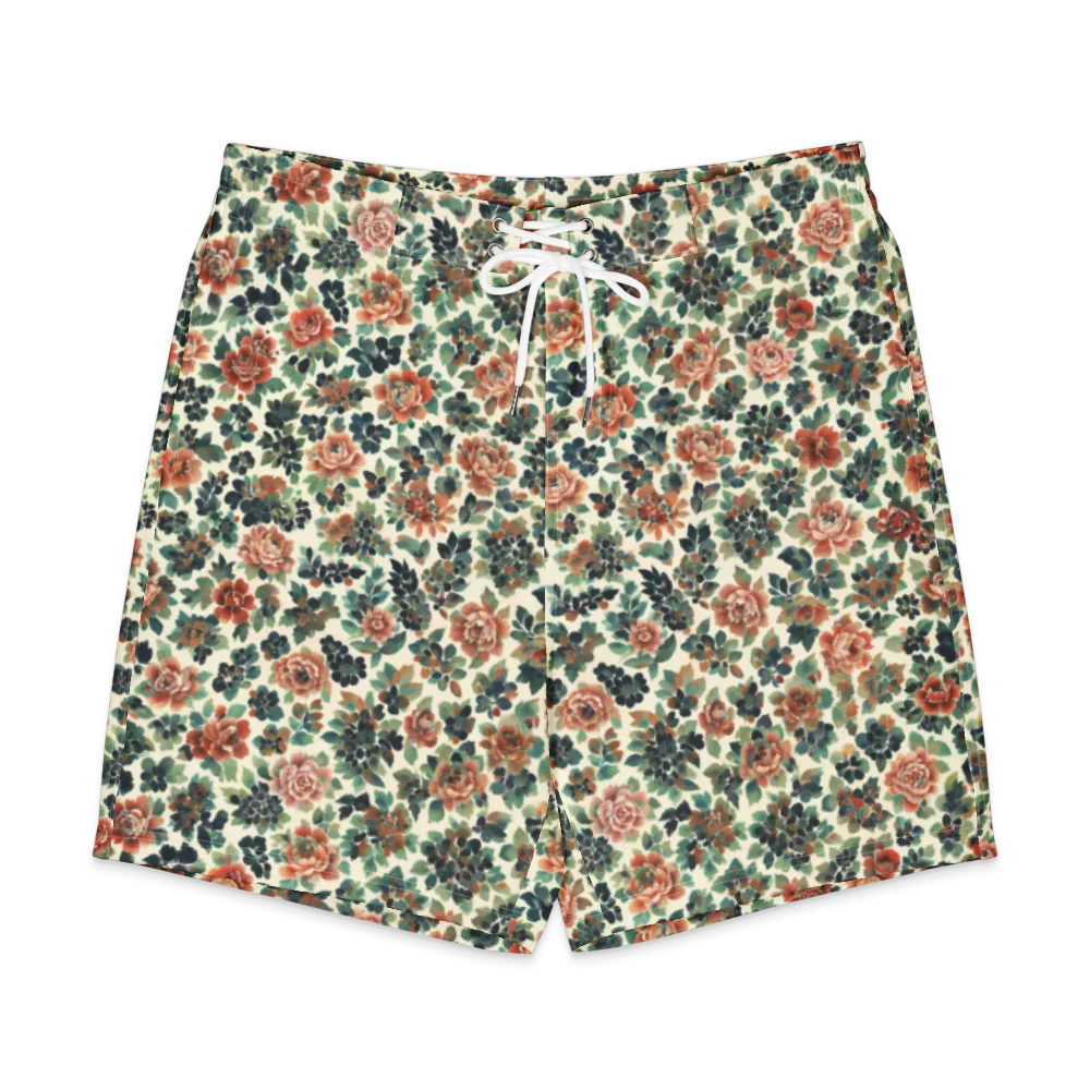 Twilight Rose Garden on Men's Board Shorts — Front
