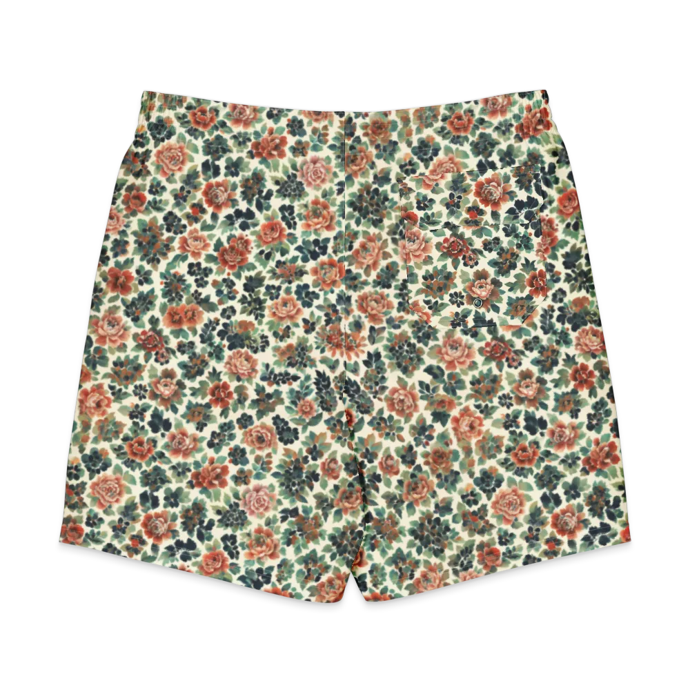 Twilight Rose Garden on Men's Board Shorts — Back