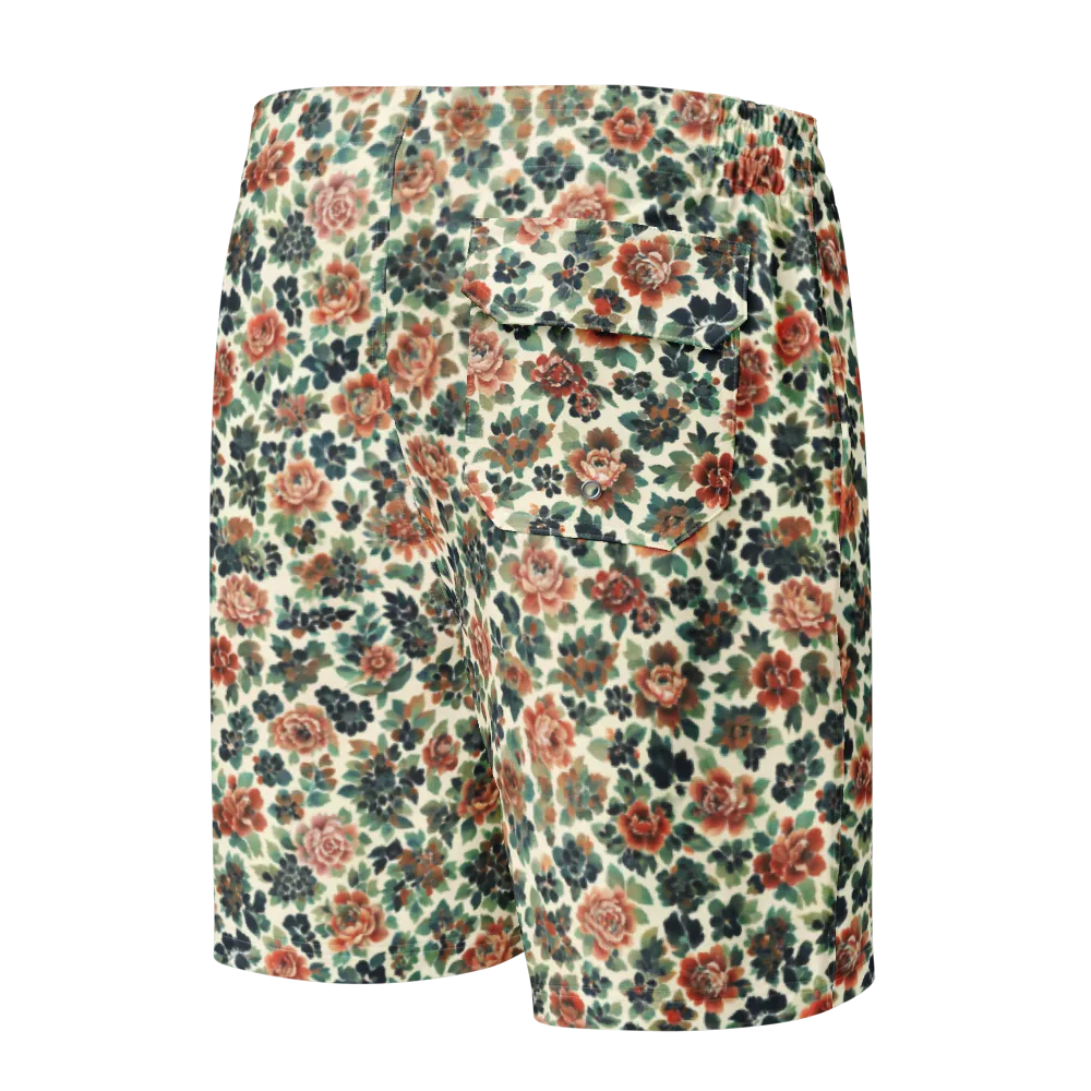 Twilight Rose Garden on Men's Board Shorts — Back