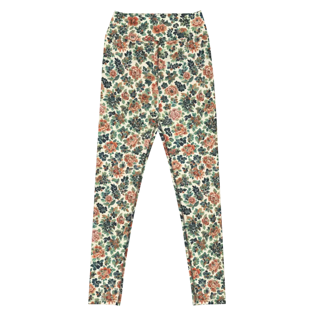 Twilight Rose Garden on Yoga Leggings — Front