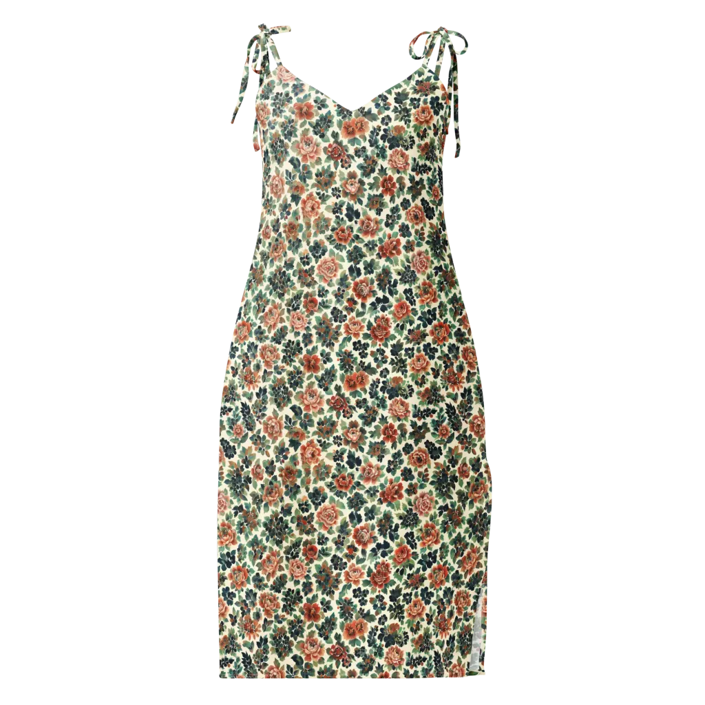 Twilight Rose Garden on Slip Dress — Front