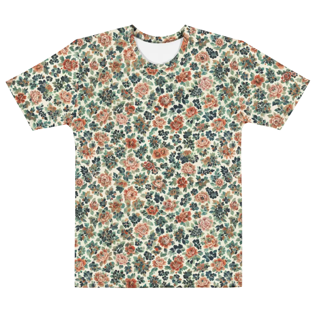 Twilight Rose Garden on Men's Cotton Crew Neck T-Shirt — Front