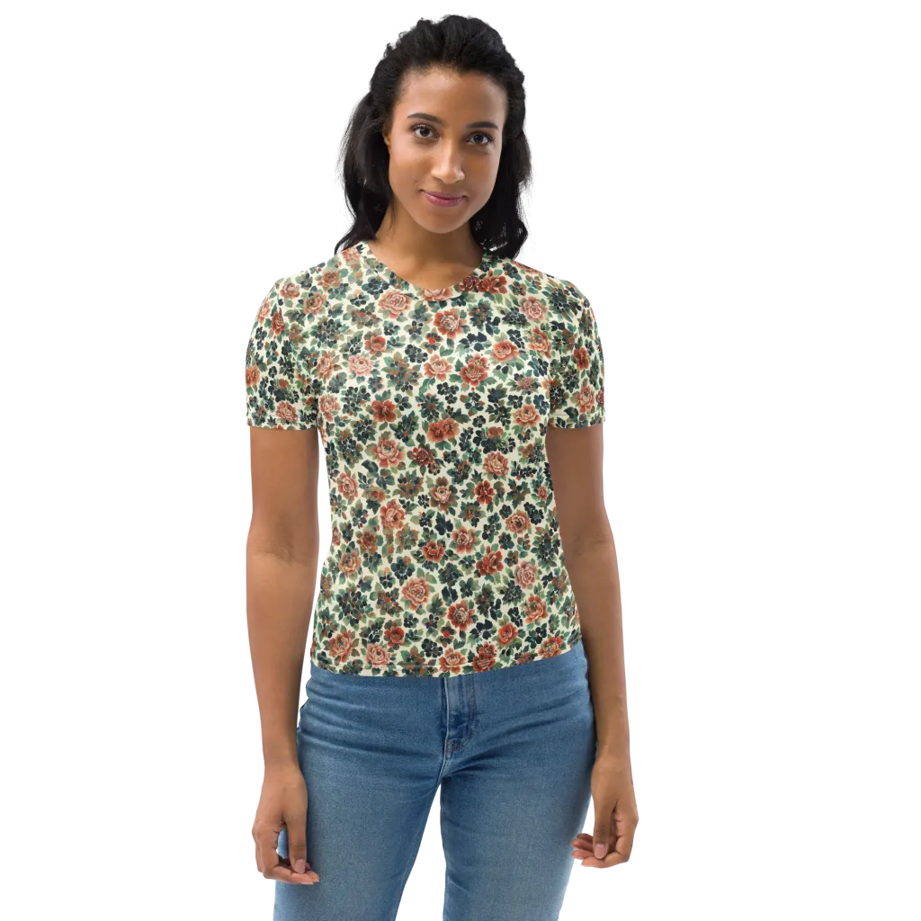 Twilight Rose Garden on Women's Crew Neck T-Shirt — Front