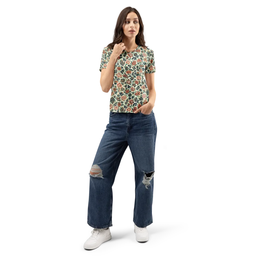 Twilight Rose Garden on Women's Crew Neck T-Shirt — Front