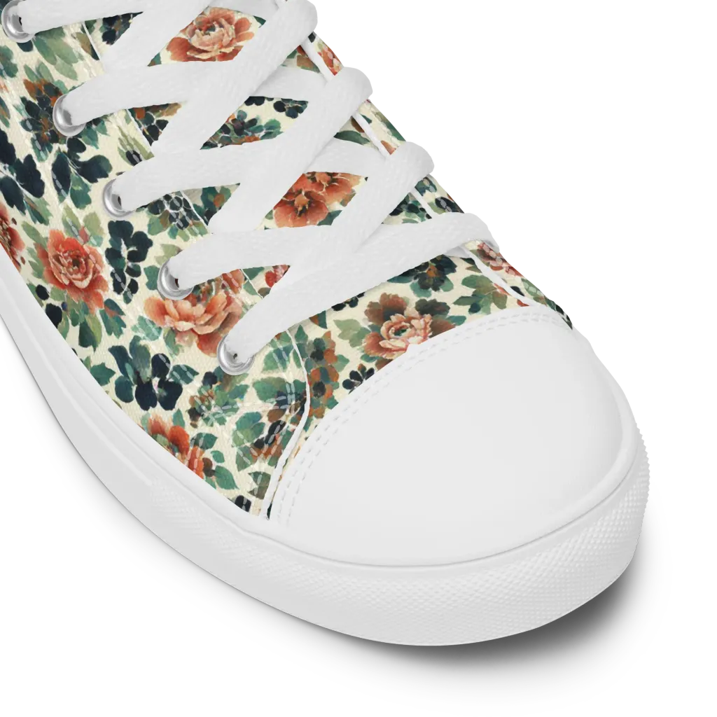 Twilight Rose Garden on Women's High Top Canvas Shoes — Product details