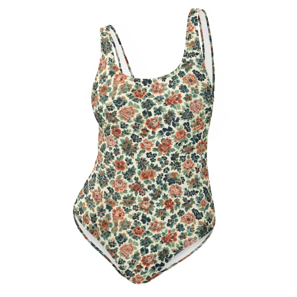 Twilight Rose Garden on One-Piece Swimsuit — Front