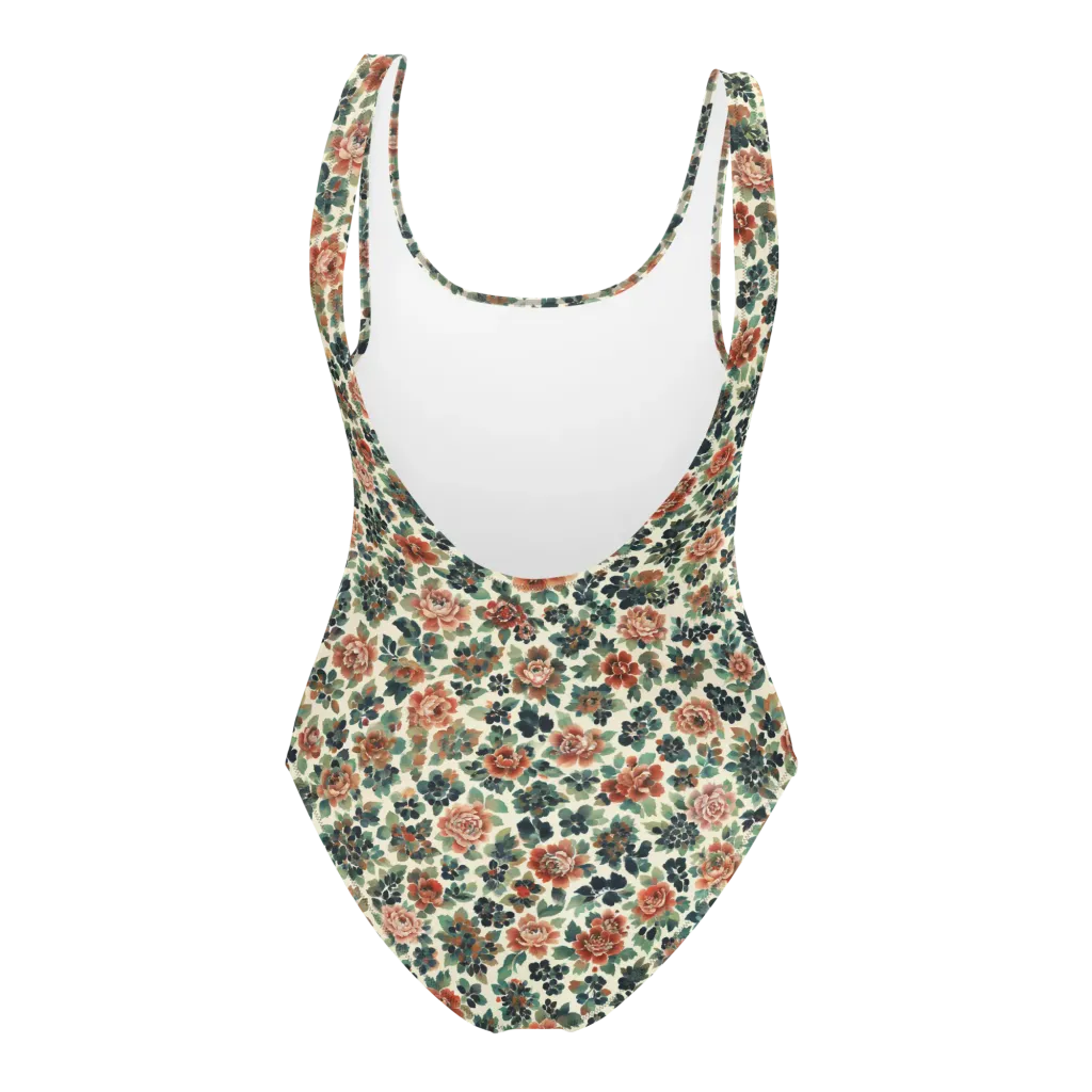 Twilight Rose Garden on One-Piece Swimsuit — Back