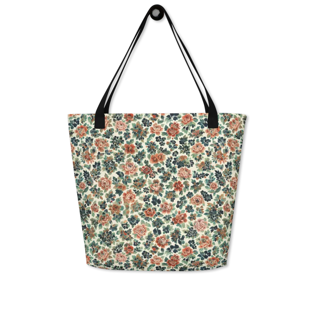 Twilight Rose Garden on Large Tote Bag W/ Pocket — Front