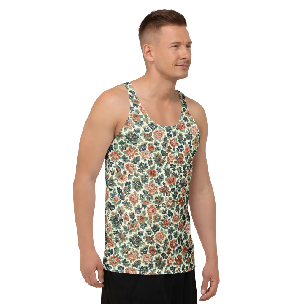 Twilight Rose Garden on Men's Tank Top — Right Front