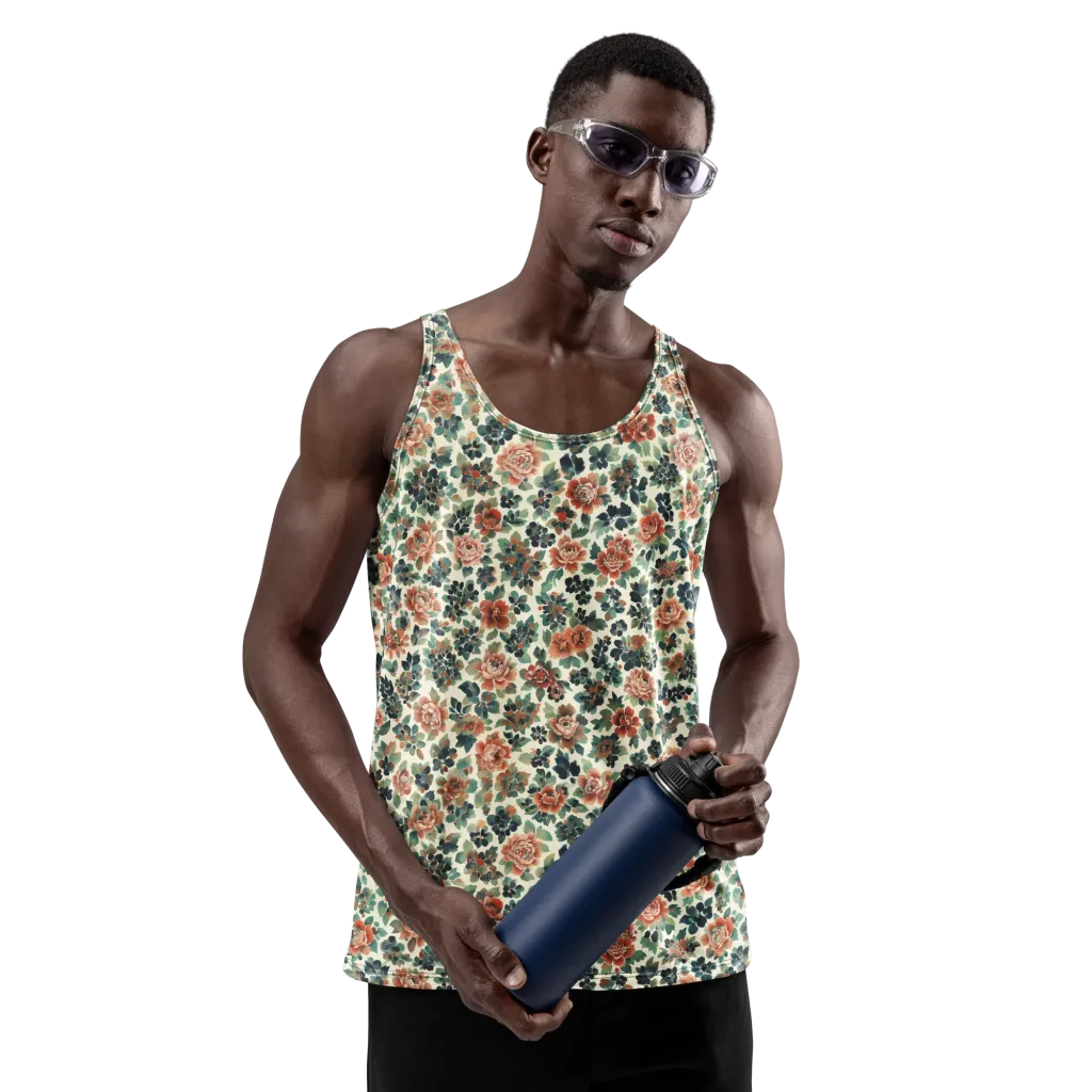 Twilight Rose Garden on Men's Tank Top — Front