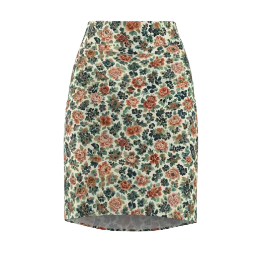 Twilight Rose Garden on a Pencil Skirt