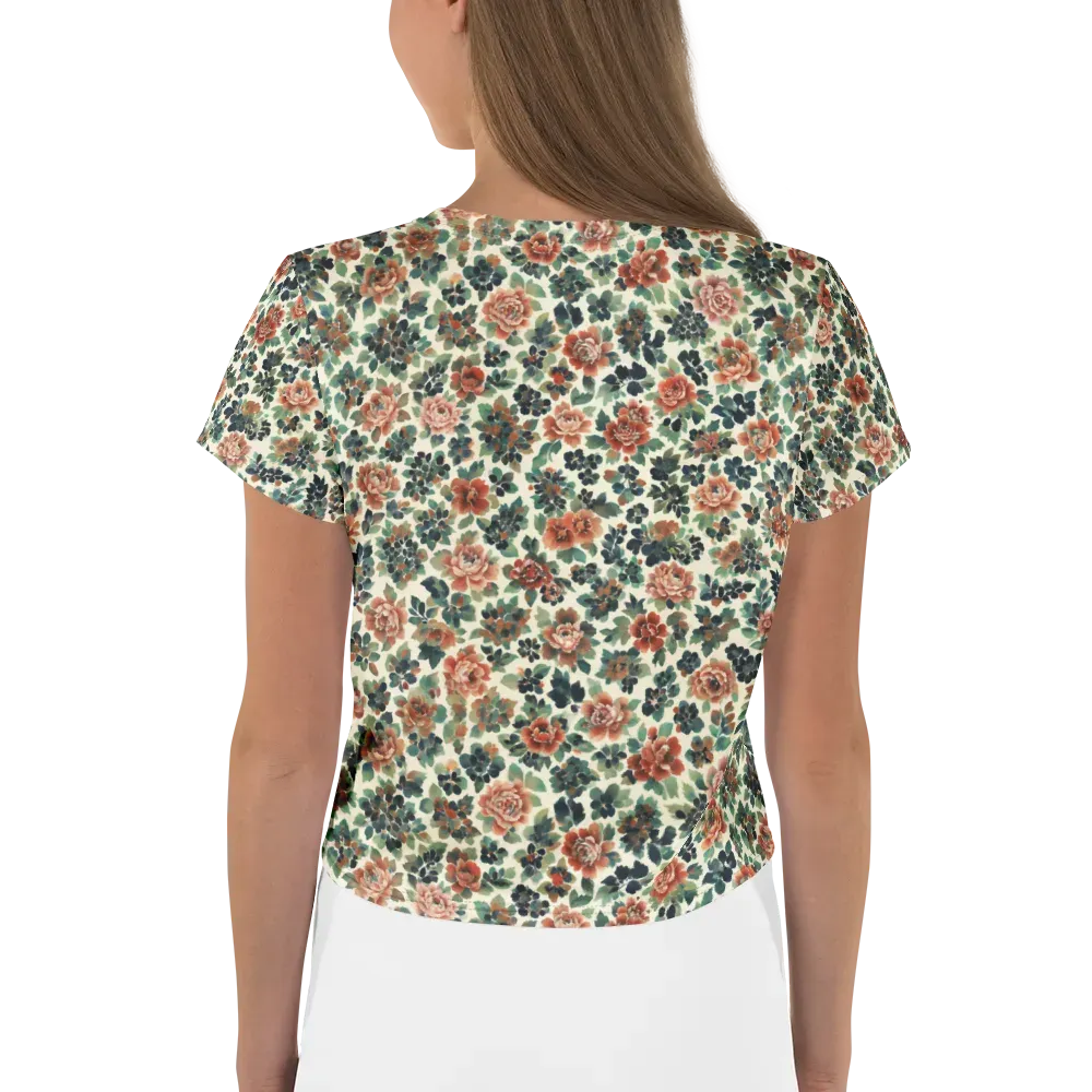 Twilight Rose Garden on Crop Tee — Back