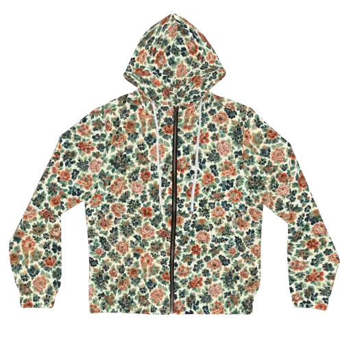 Twilight Rose Garden on a Women's Full-Zip Hoodie