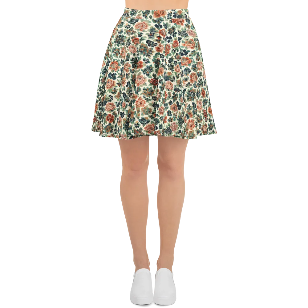 Twilight Rose Garden on Skater Skirt — Front