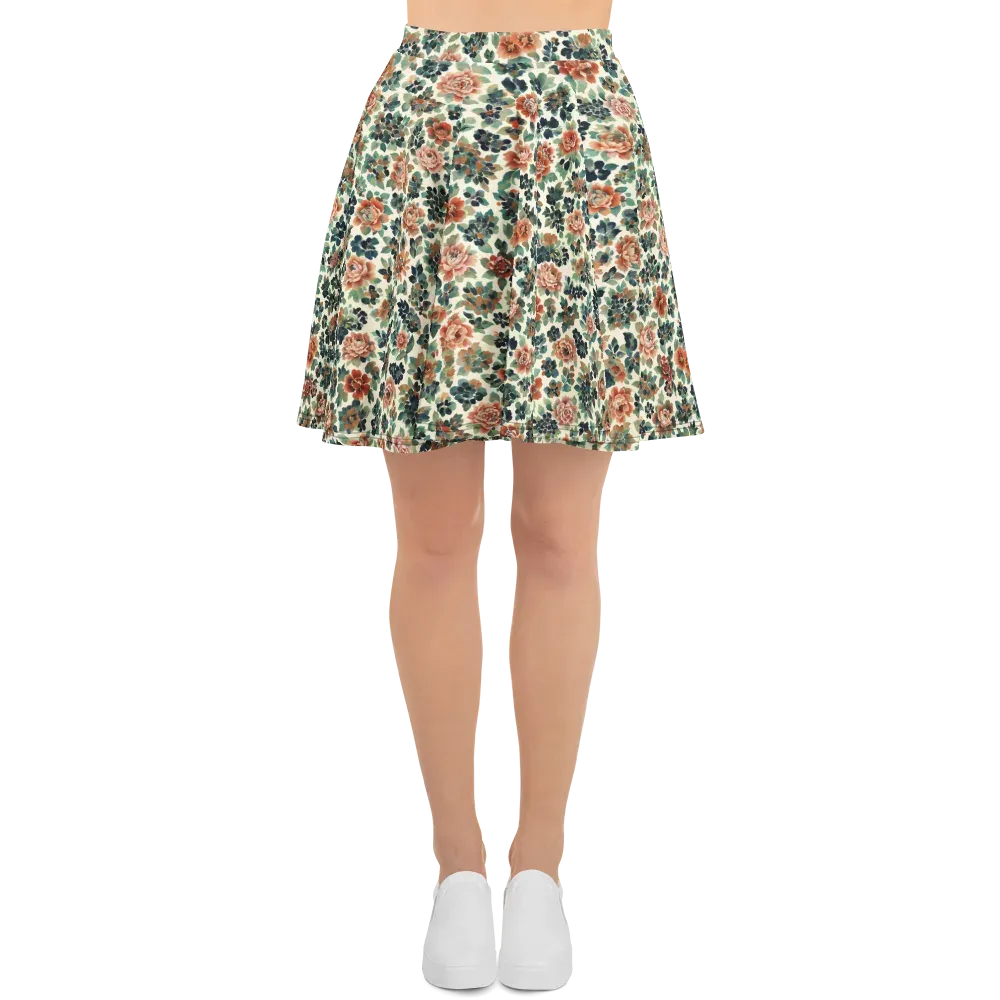 Twilight Rose Garden on Skater Skirt — Front