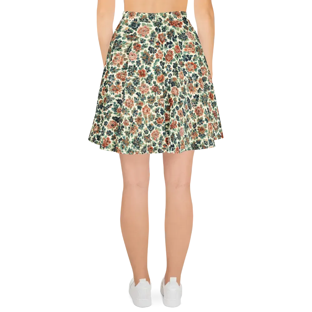 Twilight Rose Garden on Skater Skirt — Back