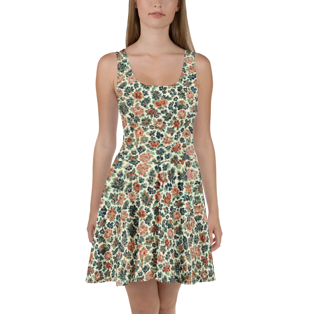 Twilight Rose Garden on Skater Dress — Front