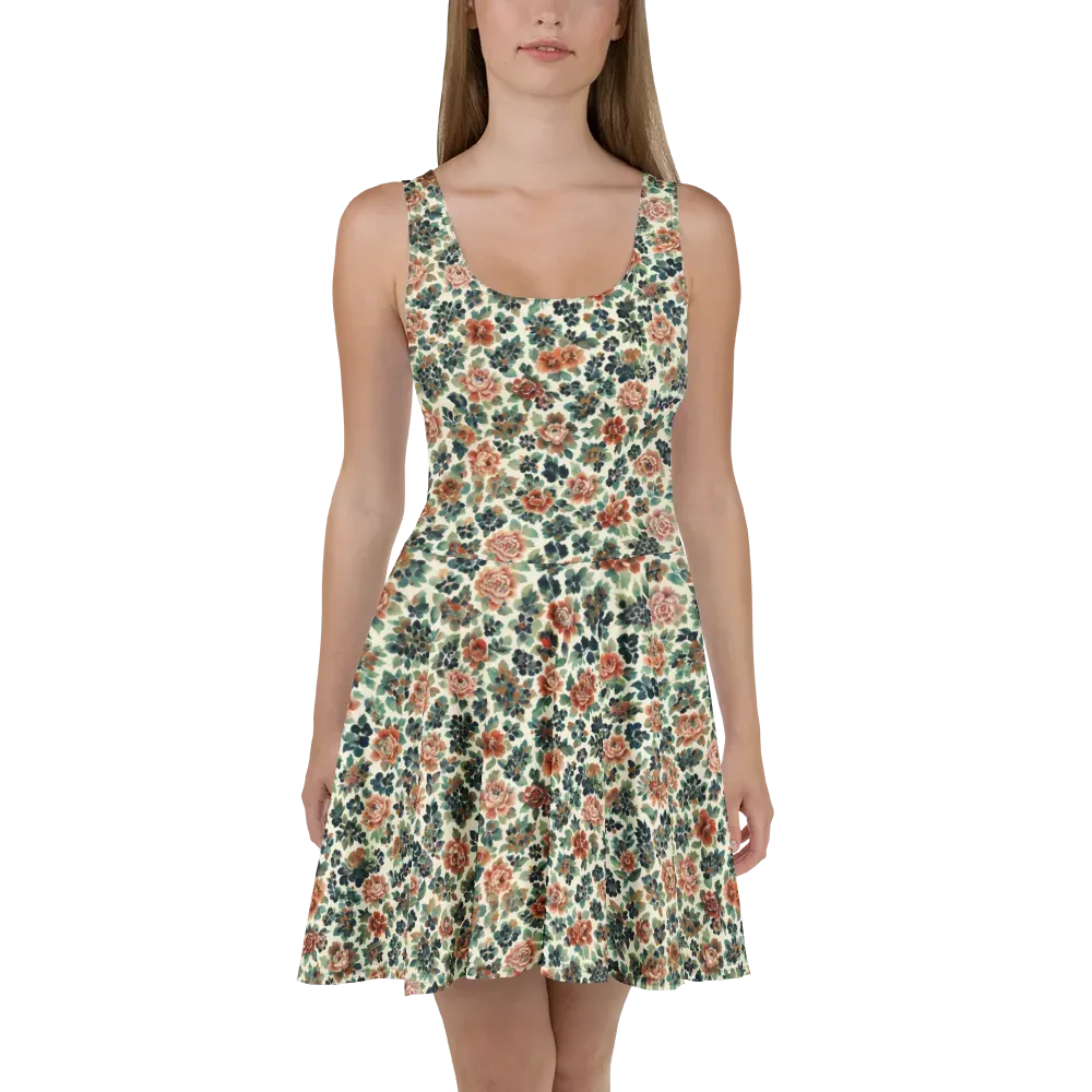 Twilight Rose Garden on Skater Dress — Front