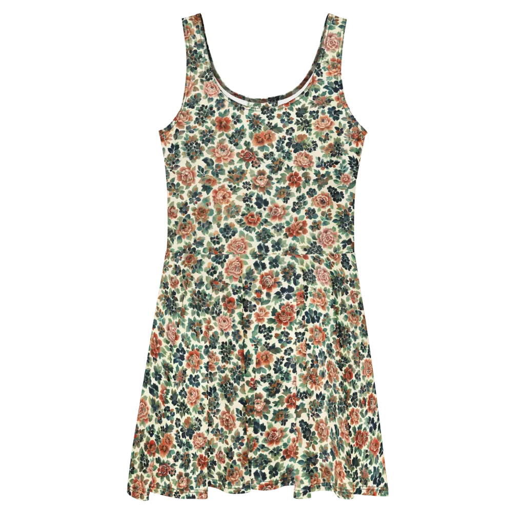 Twilight Rose Garden on Skater Dress — Front