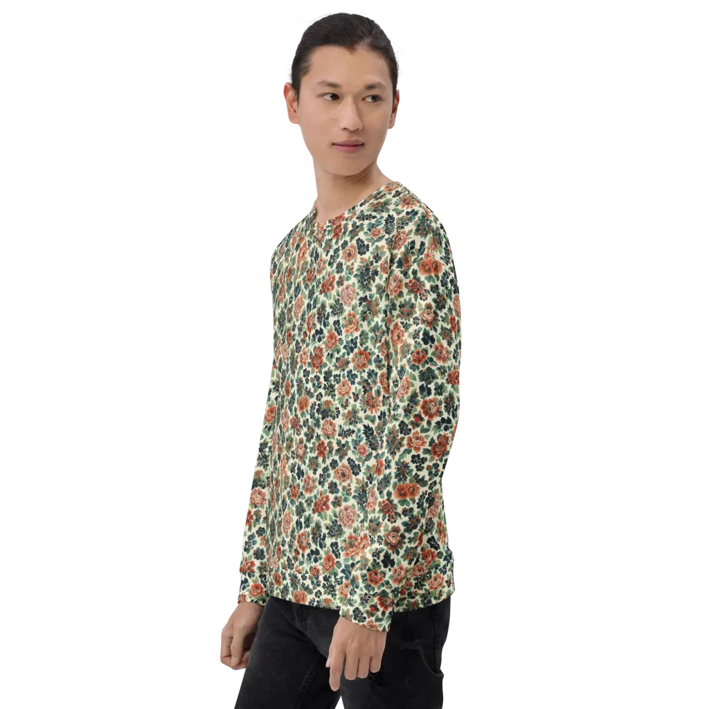 Twilight Rose Garden on Sweatshirt — Left Front