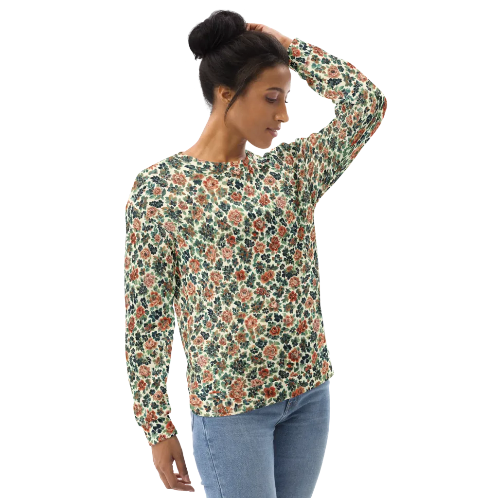 Twilight Rose Garden on Sweatshirt — Right Front