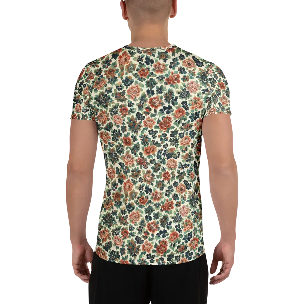 Twilight Rose Garden on Men's Athletic T-Shirt — Back