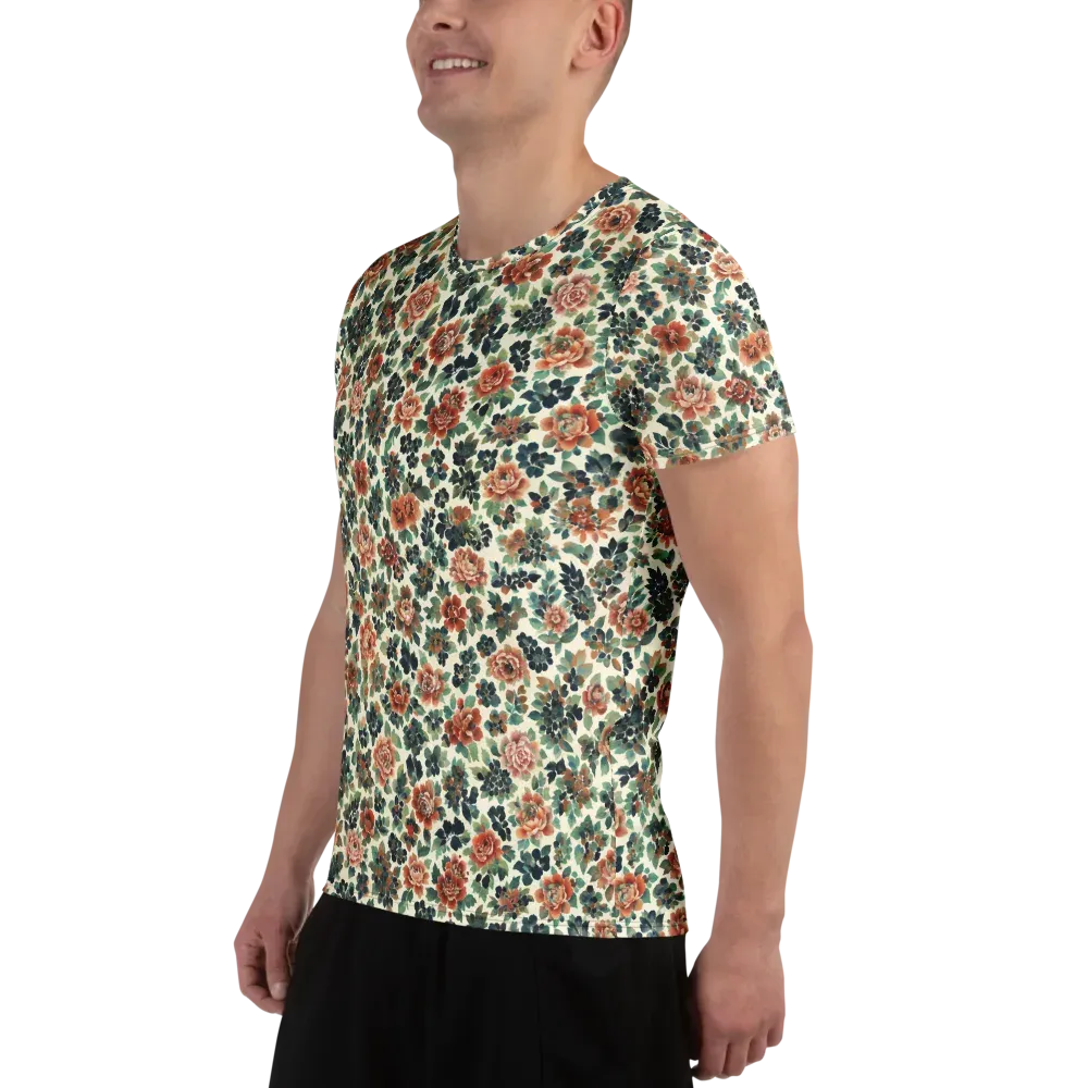 Twilight Rose Garden on Men's Athletic T-Shirt — Left