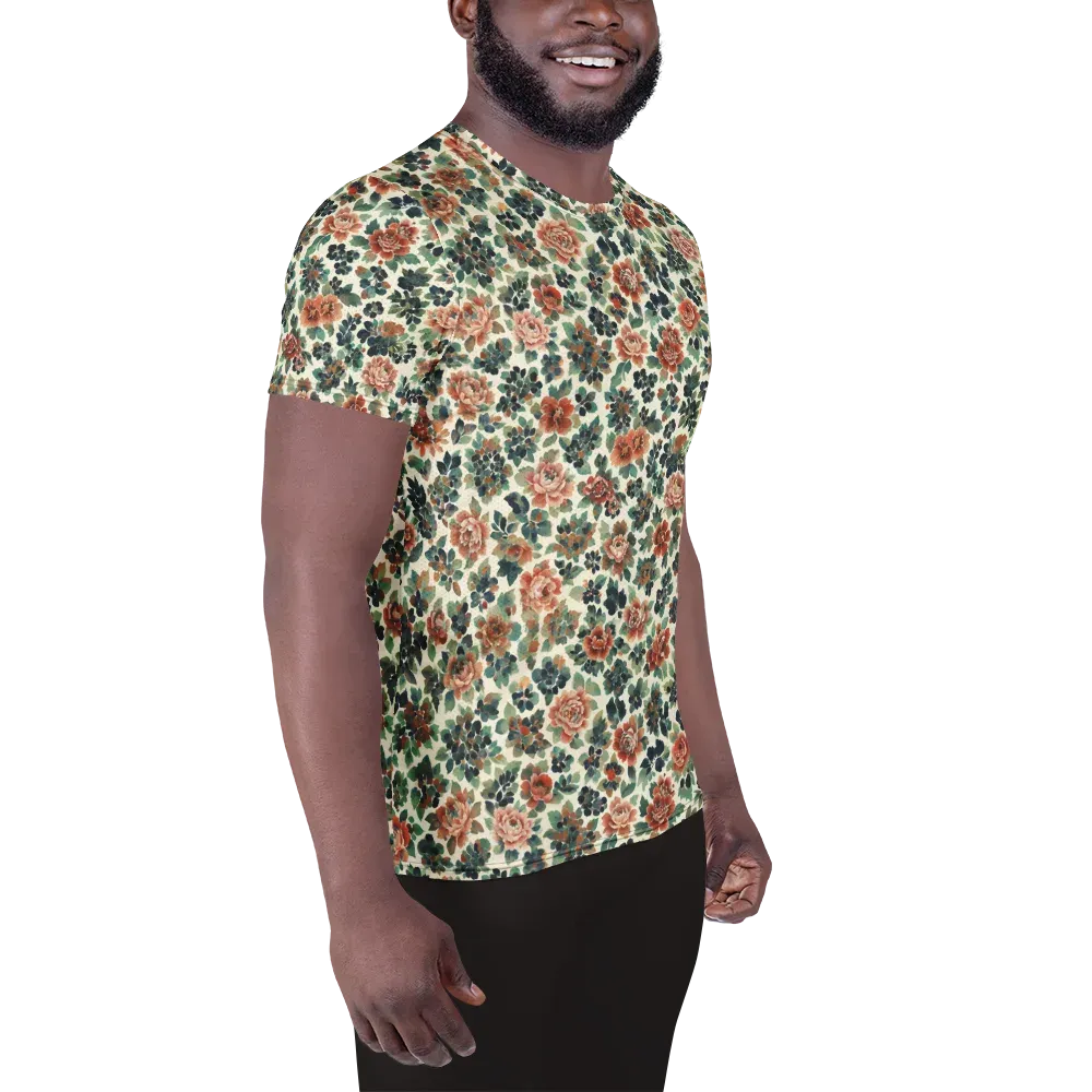 Twilight Rose Garden on Men's Athletic T-Shirt — Right