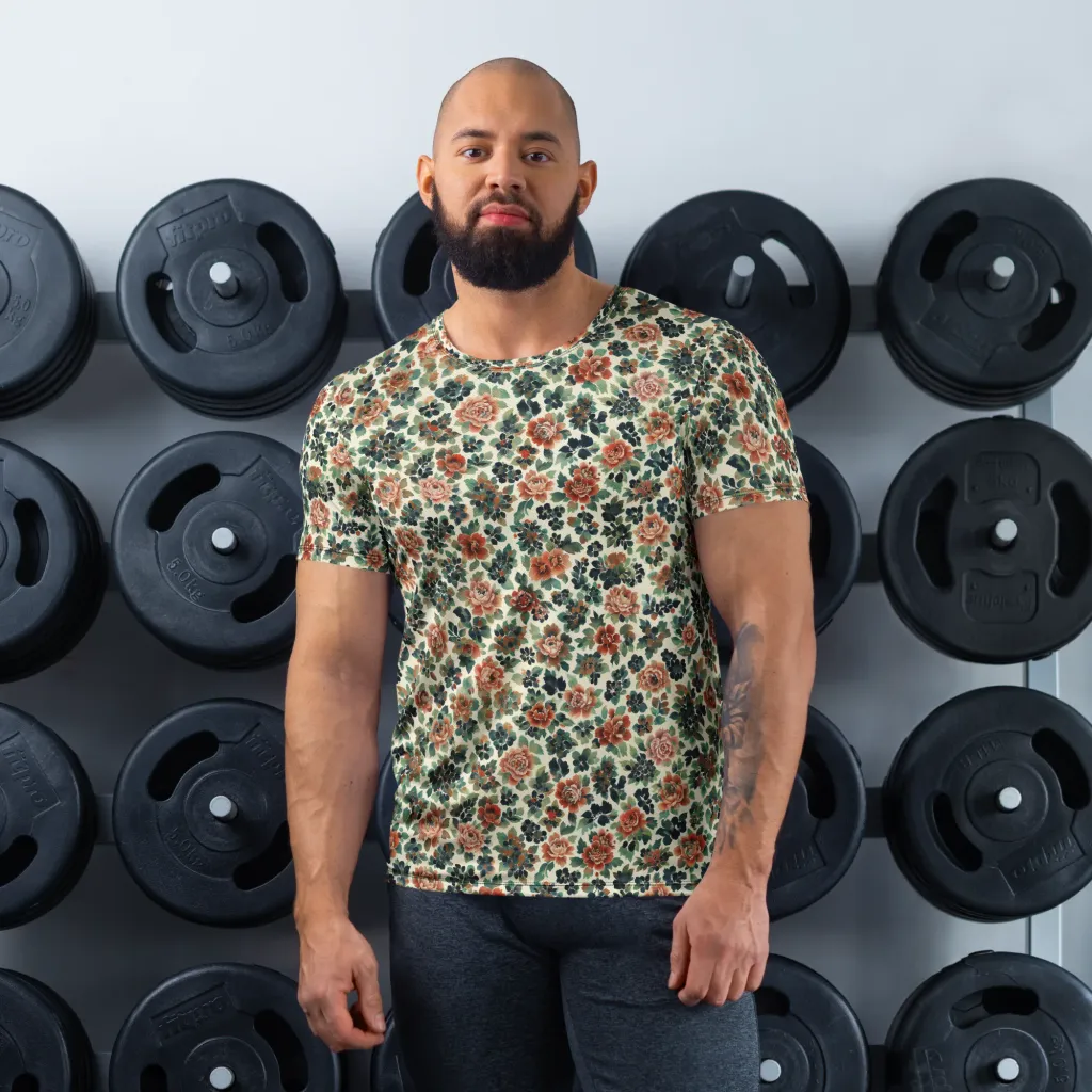 Twilight Rose Garden on Men's Athletic T-Shirt — Front
