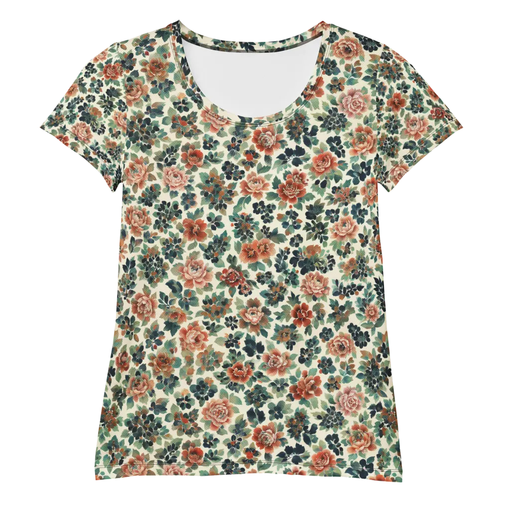 Twilight Rose Garden on Women's Athletic T-Shirt — Front