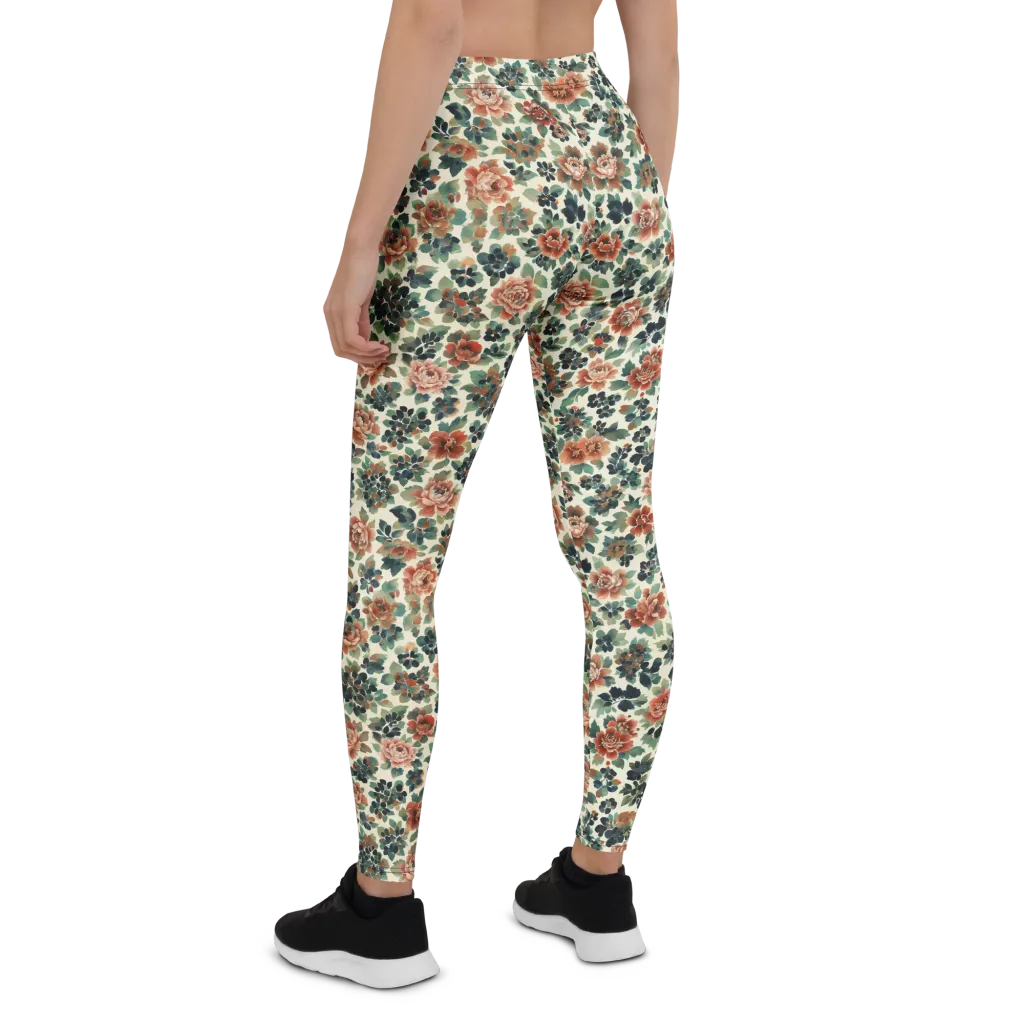 Twilight Rose Garden on Leggings — Back