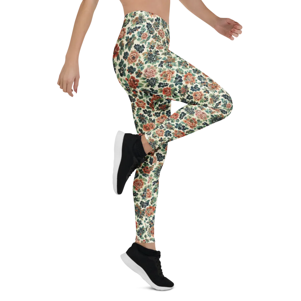 Twilight Rose Garden on Leggings — Right