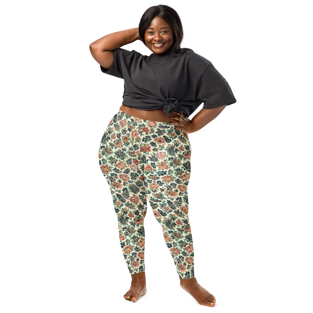 Twilight Rose Garden on Leggings — Front