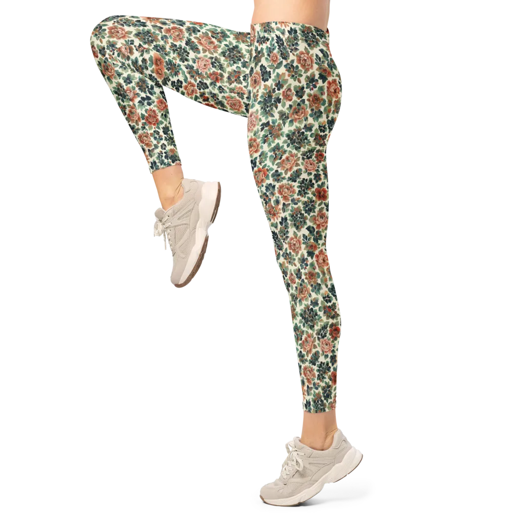 Twilight Rose Garden on Leggings — Left