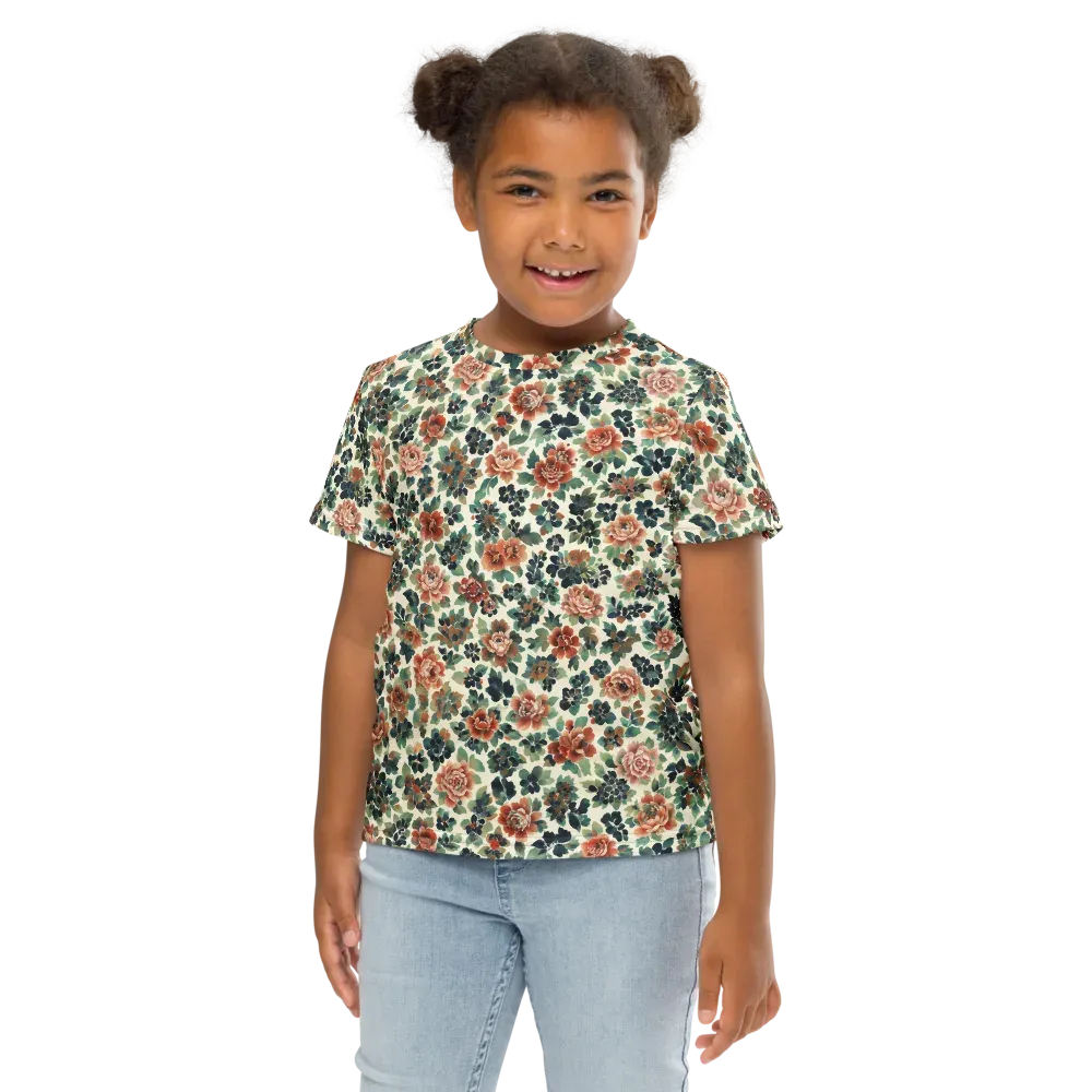 Twilight Rose Garden on Kids Crew Neck T-Shirt — Front