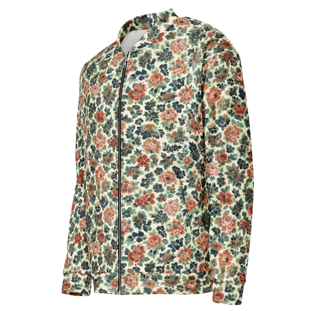 Twilight Rose Garden on Bomber Jacket — Left Front