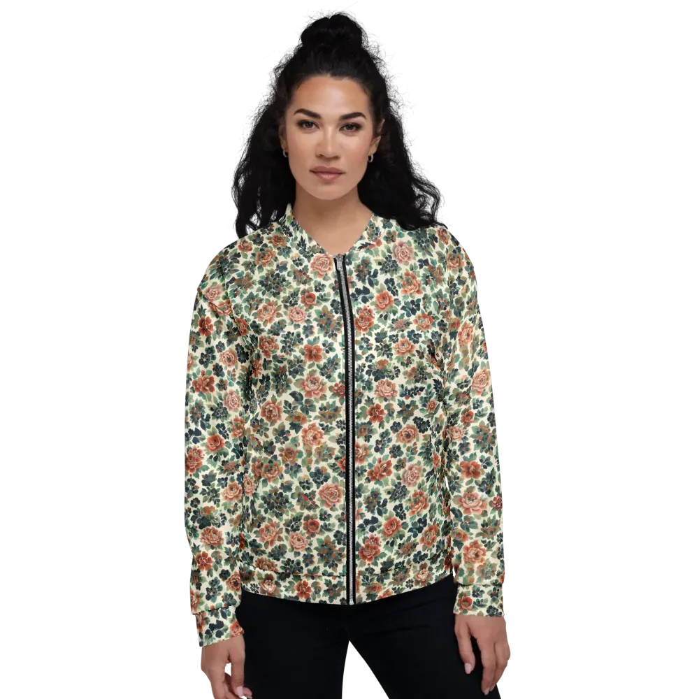 Twilight Rose Garden on Bomber Jacket — Front