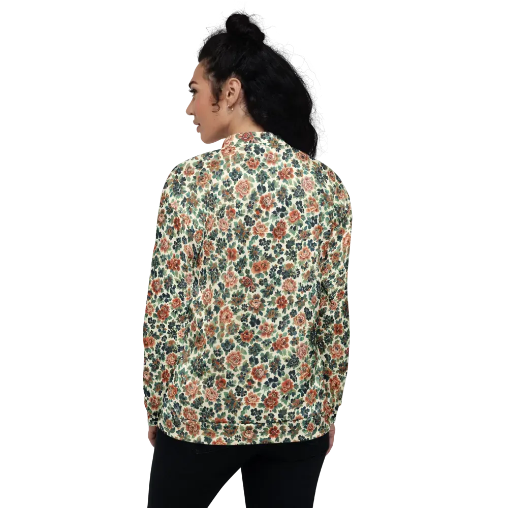 Twilight Rose Garden on Bomber Jacket — Back