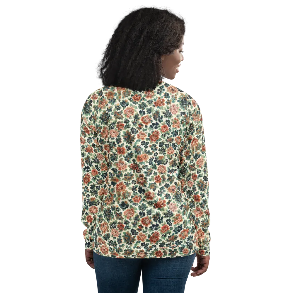 Twilight Rose Garden on Bomber Jacket — Back
