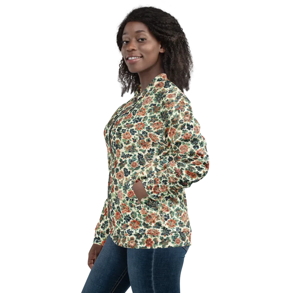 Twilight Rose Garden on Bomber Jacket — Left