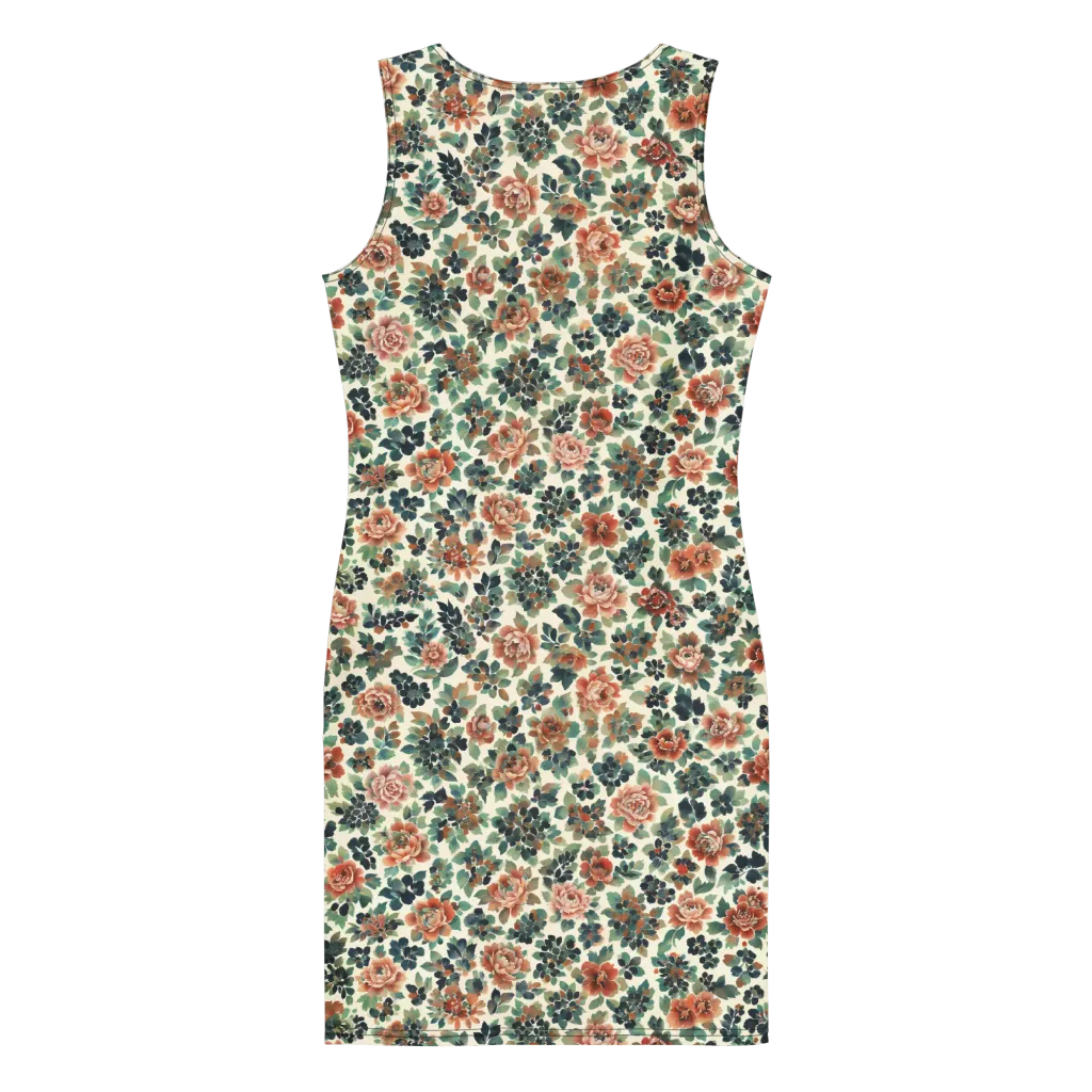 Twilight Rose Garden on Bodycon Dress — Back