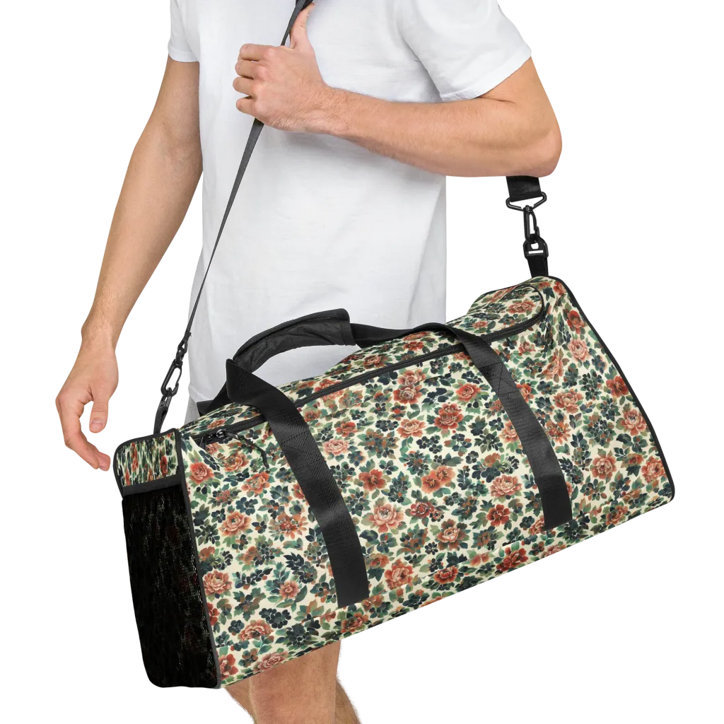 Twilight Rose Garden on Duffle Bag — Right Front