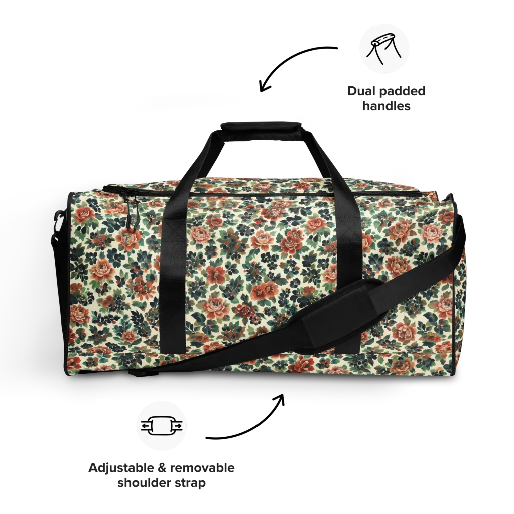 Twilight Rose Garden on Duffle Bag — Front