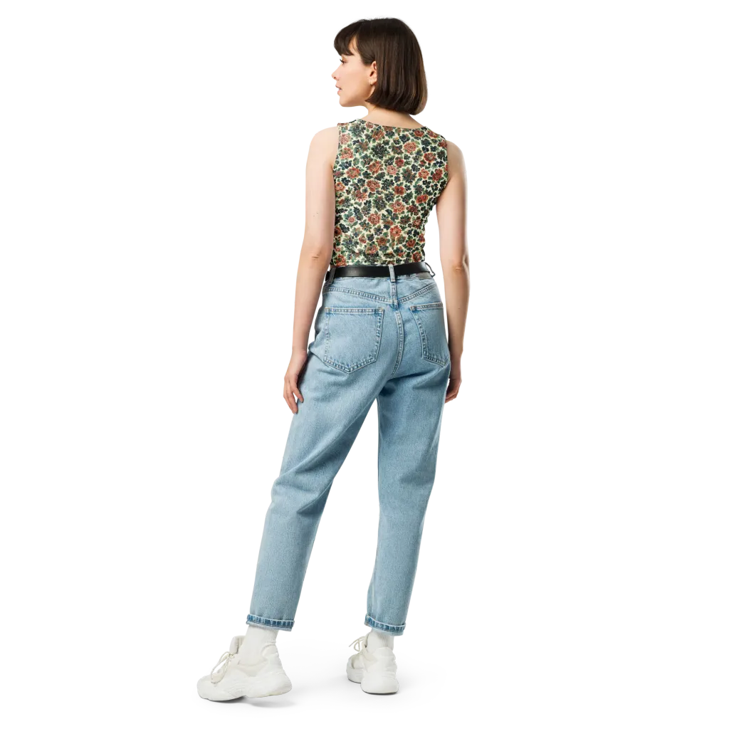 Twilight Rose Garden on Crop Top — Back