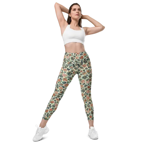 Twilight Rose Garden on a Leggings with Pockets