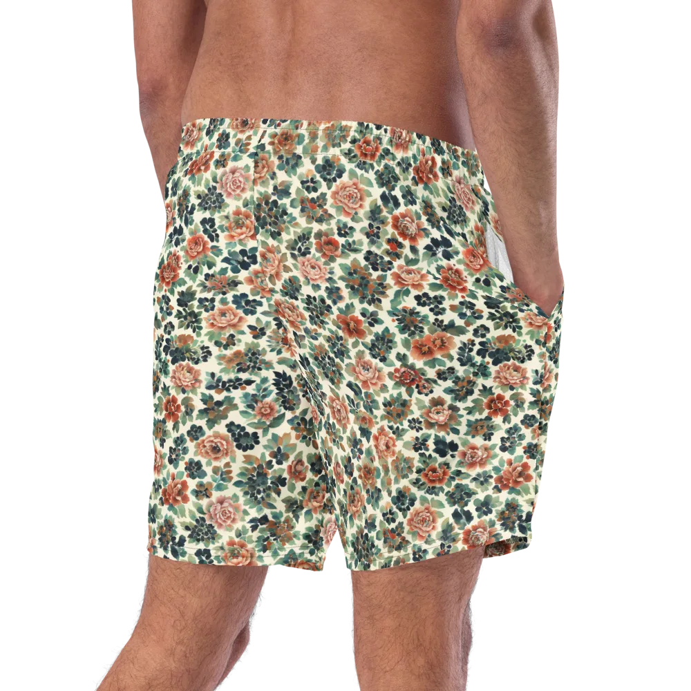 Twilight Rose Garden on Swim Trunks — Right Back