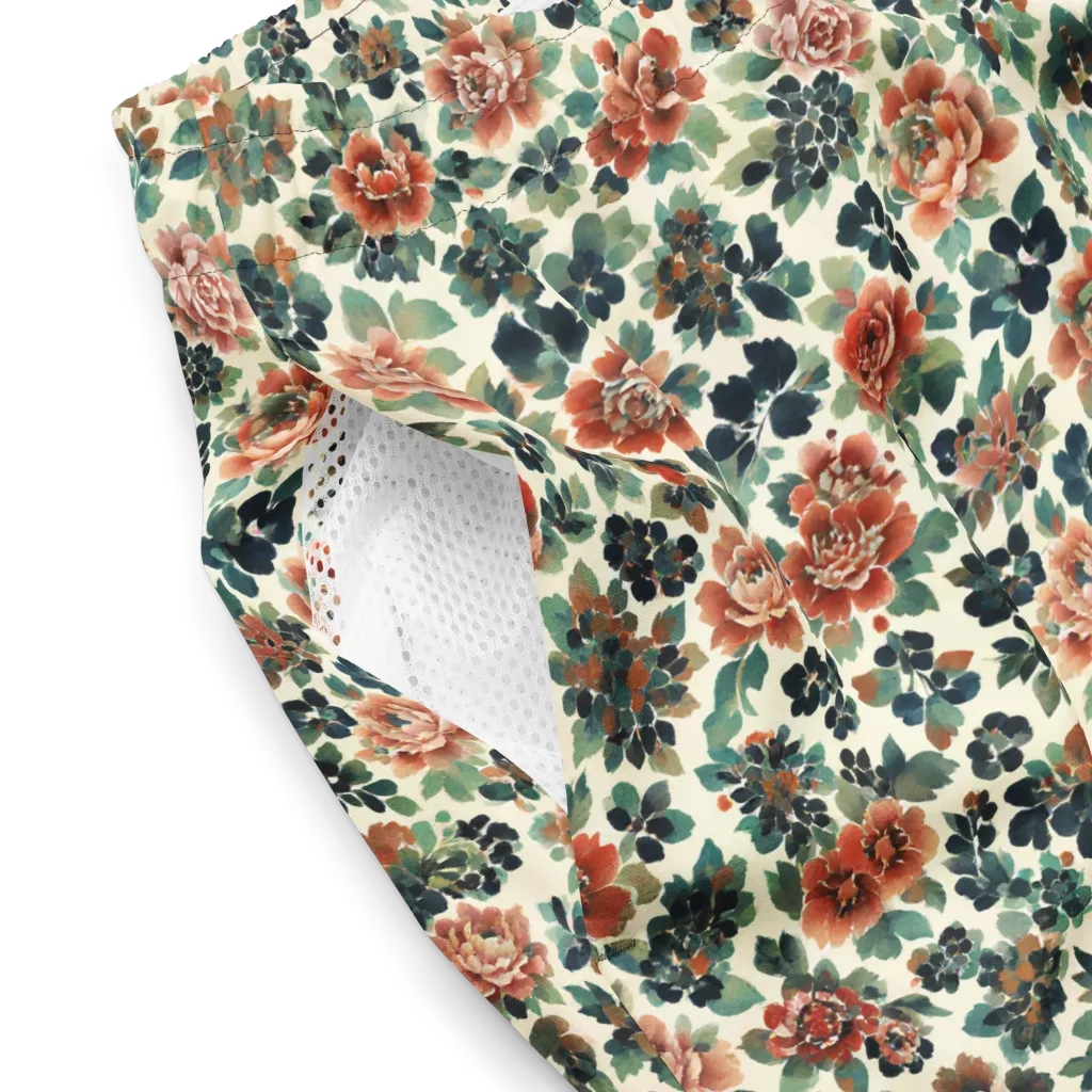 Twilight Rose Garden on Swim Trunks — Product details 2
