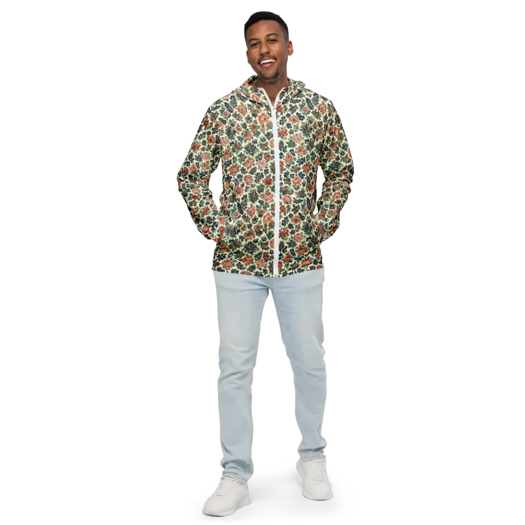 Twilight Rose Garden on Men's Windbreaker — Front