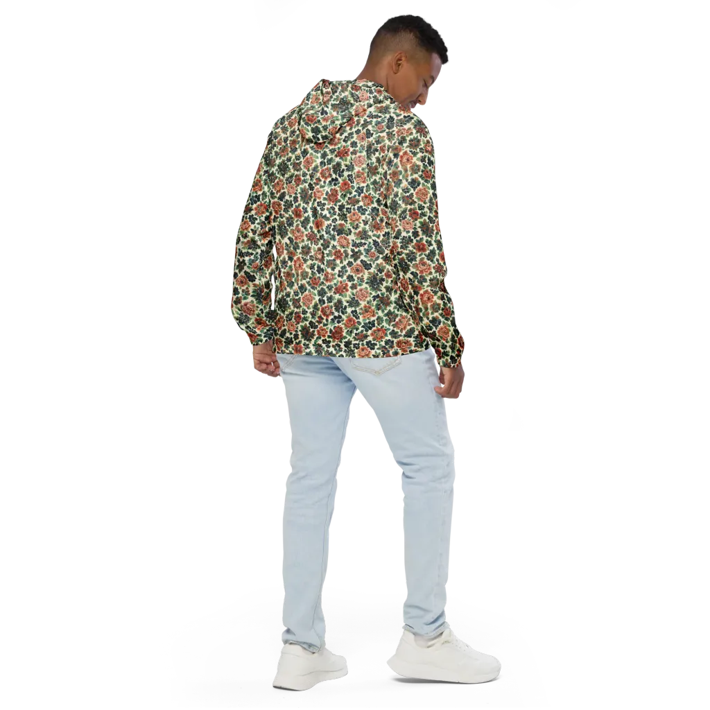 Twilight Rose Garden on Men's Windbreaker — Back
